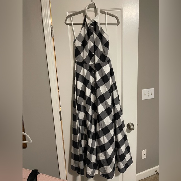 Boston Proper NWOT Gingham wrap belt maxi dress sz Small - Picture 7 of 9